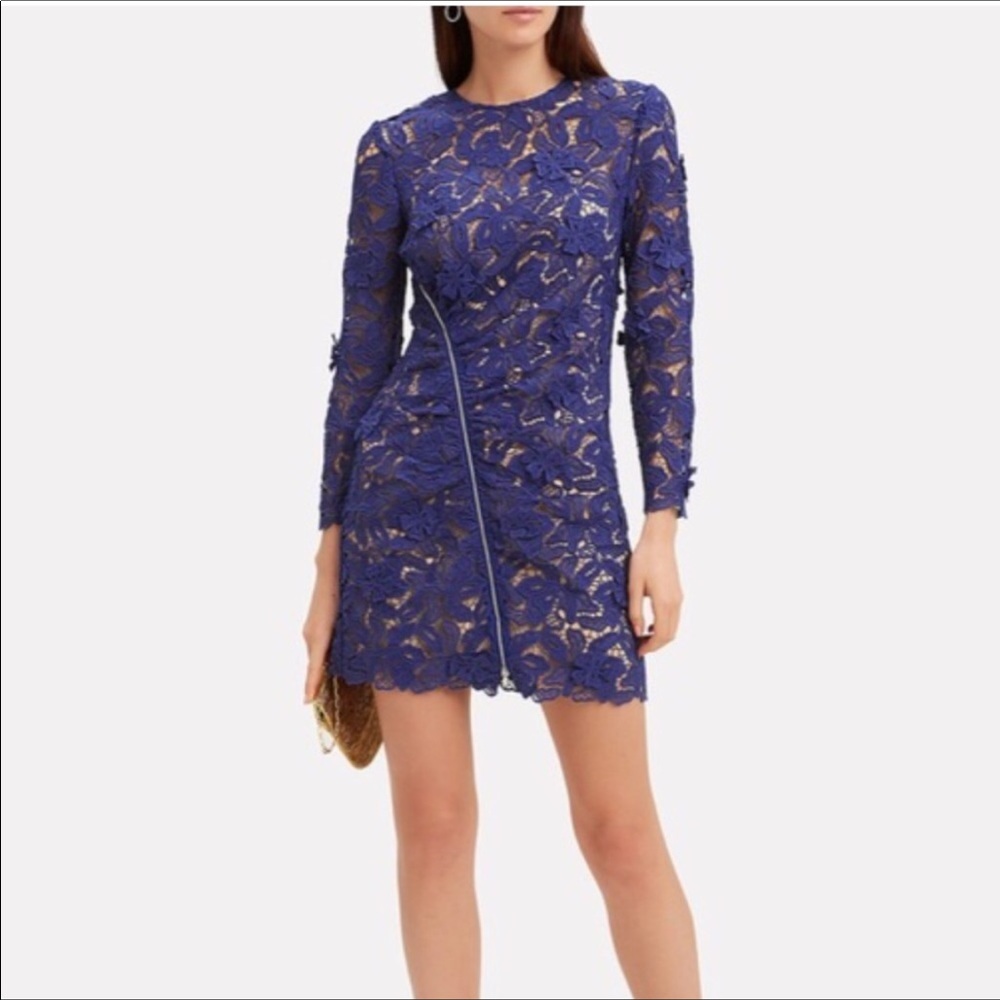 Self portrait 3D lily mini dress